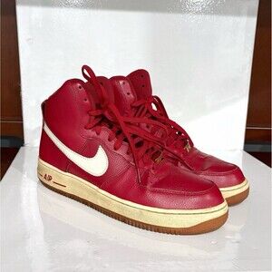 Nike Air Force 1 High Men 11 Red Leather Retro Streetwear Y2K
